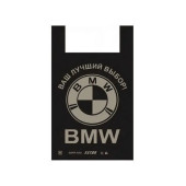 Пакети майка 34x55 см, чорні, BMW, 50 шт/пак, 30 мкм