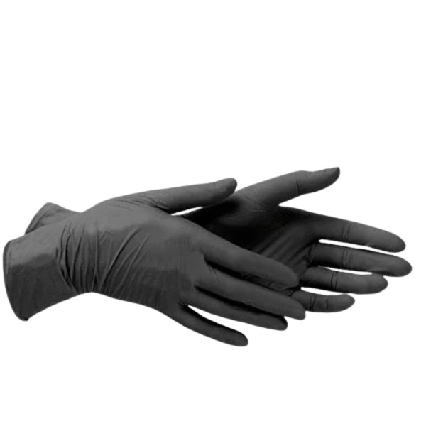 Рукавички одноразові нітрилові чорні, розмір ХL, 100 шт/уп (3,5 г)