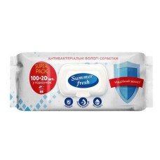 Вологі серветки антибактеріальні Summer Fresh, 120 шт, з клапаном