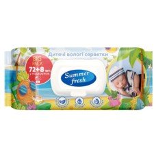 Вологі серветки Summer Fresh з ромашкою, 72 шт, з клапаном
