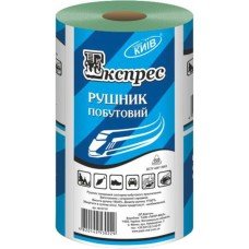 Паперові рушники Новий Київ 50 м зелені 1-шарові макулатурні в рулоні