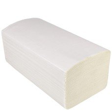 Паперові рушники V-склад білі 200 аркушів, 1 шар, 21×20 см, 20 пачок/скринька